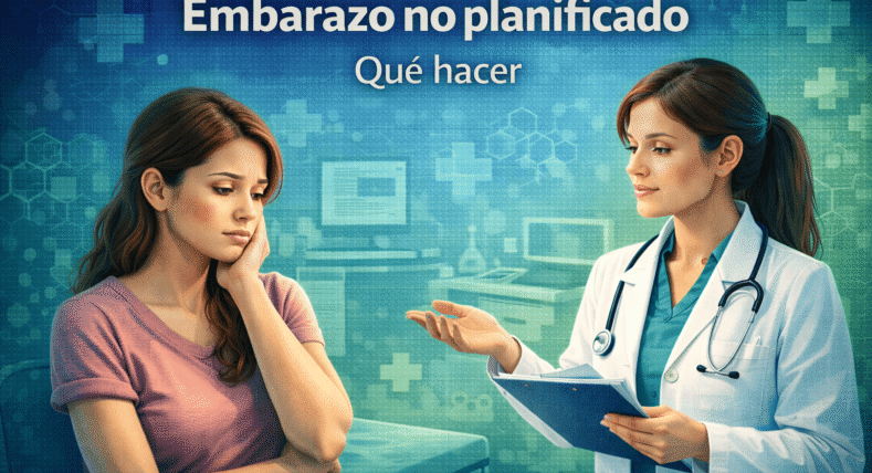 Consulta médica sobre embarazo no planificado
